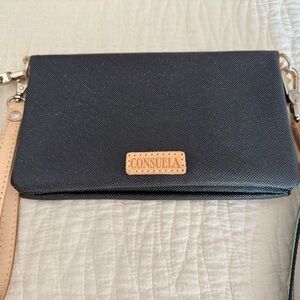 Diamond Consuela Black and Tan Clutch